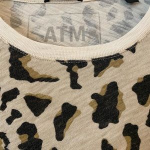 ATM Long sleeved 100% cotton T-Shirt - Leopard Print. Intentionally distressed.